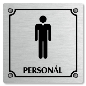 WC muži personál, 100x100mm, stříbrná, Kansas